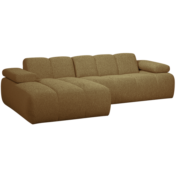 MOJO CHAISE LONGUE BANK LINKS BOUCLE GEEL/BRUIN MELANGE