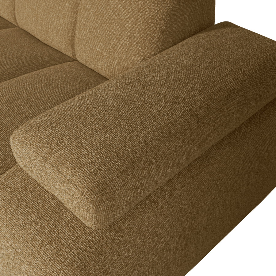 MOJO CHAISE LONGUE BANK LINKS BOUCLE GEEL/BRUIN MELANGE