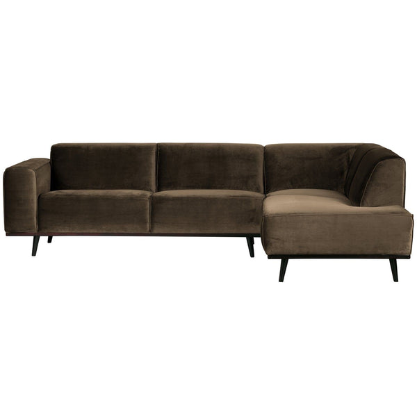STATEMENT HOEKBANK RECHTS VELVET TAUPE