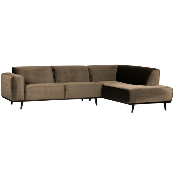 STATEMENT HOEKBANK RECHTS VELVET TAUPE