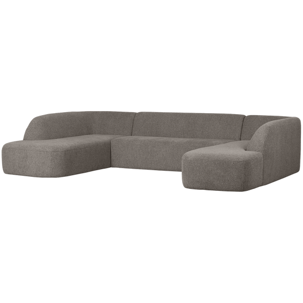 SLOPING U-VORM BANK GRIJS MELANGE
