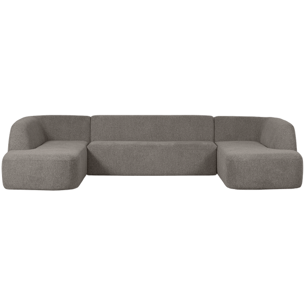 SLOPING U-VORM BANK GRIJS MELANGE