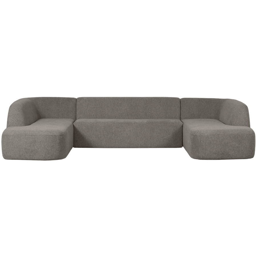 SLOPING U-VORM BANK GRIJS MELANGE