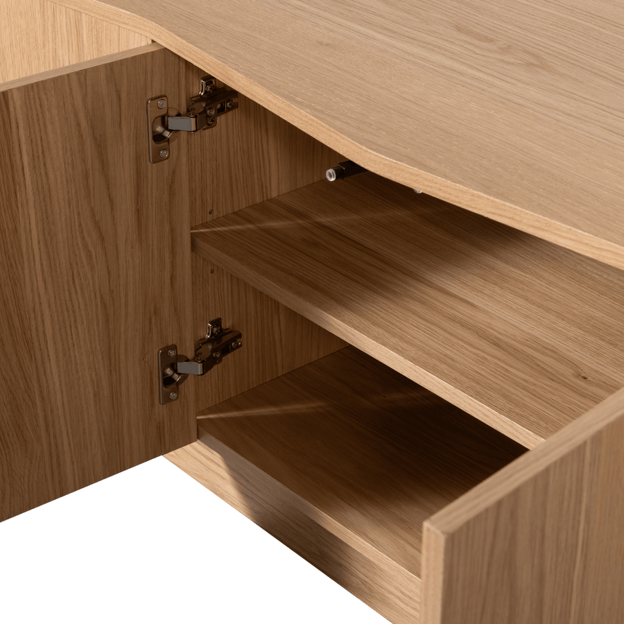 ZUMA TV MEUBEL 200 CM EIKEN FINEER TRANSPARANT [fsc]