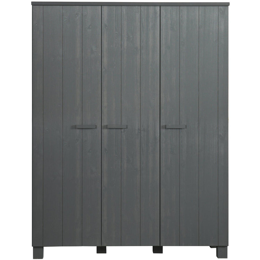 DENNIS 3-DEURS KAST GRENEN STEEL GREY GEBORSTELD [fsc]