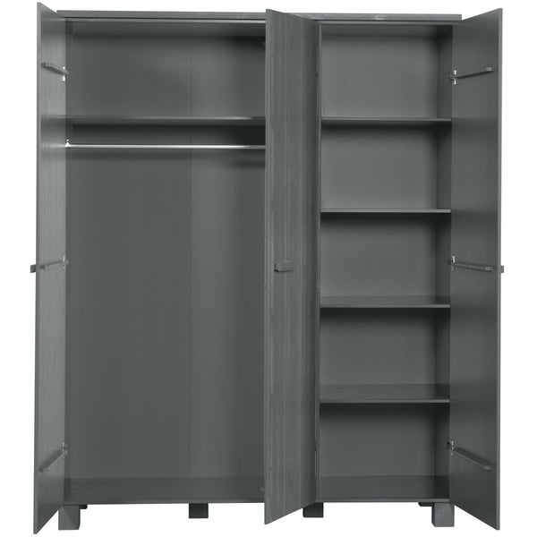 DENNIS 3-DEURS KAST GRENEN STEEL GREY GEBORSTELD [fsc]