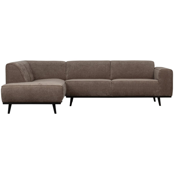 STATEMENT HOEKBANK LINKS RIBSTOF TAUPE