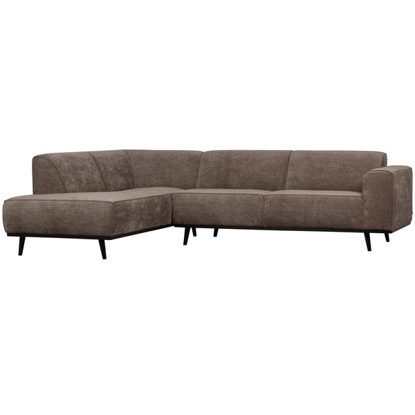 STATEMENT HOEKBANK LINKS RIBSTOF TAUPE