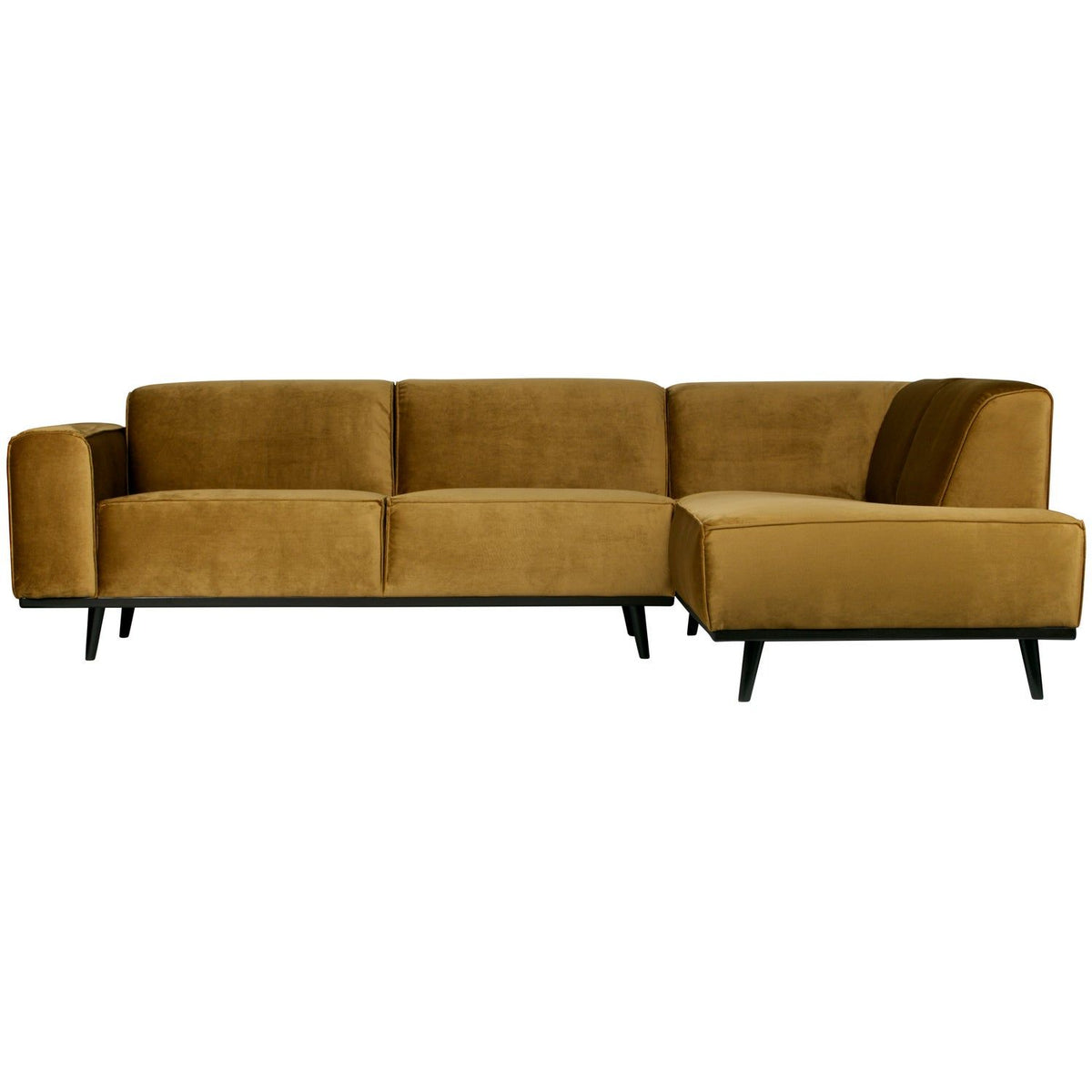 STATEMENT HOEKBANK RECHTS VELVET HONINGGEEL