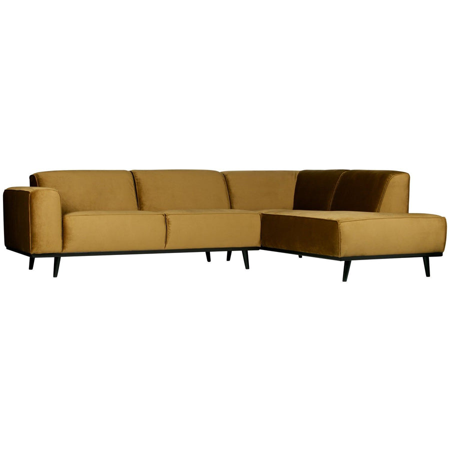 STATEMENT HOEKBANK RECHTS VELVET HONINGGEEL