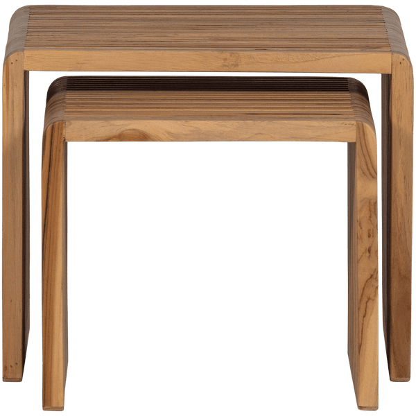 JASMIJN BIJZETTAFEL RECYCLED TEAK NATUREL - SET VAN 2