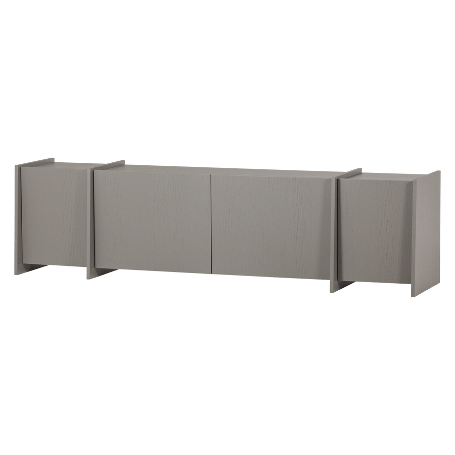 BROCK TV MEUBEL 200 CM ESSEN FINEER WARMGRIJS [fsc]