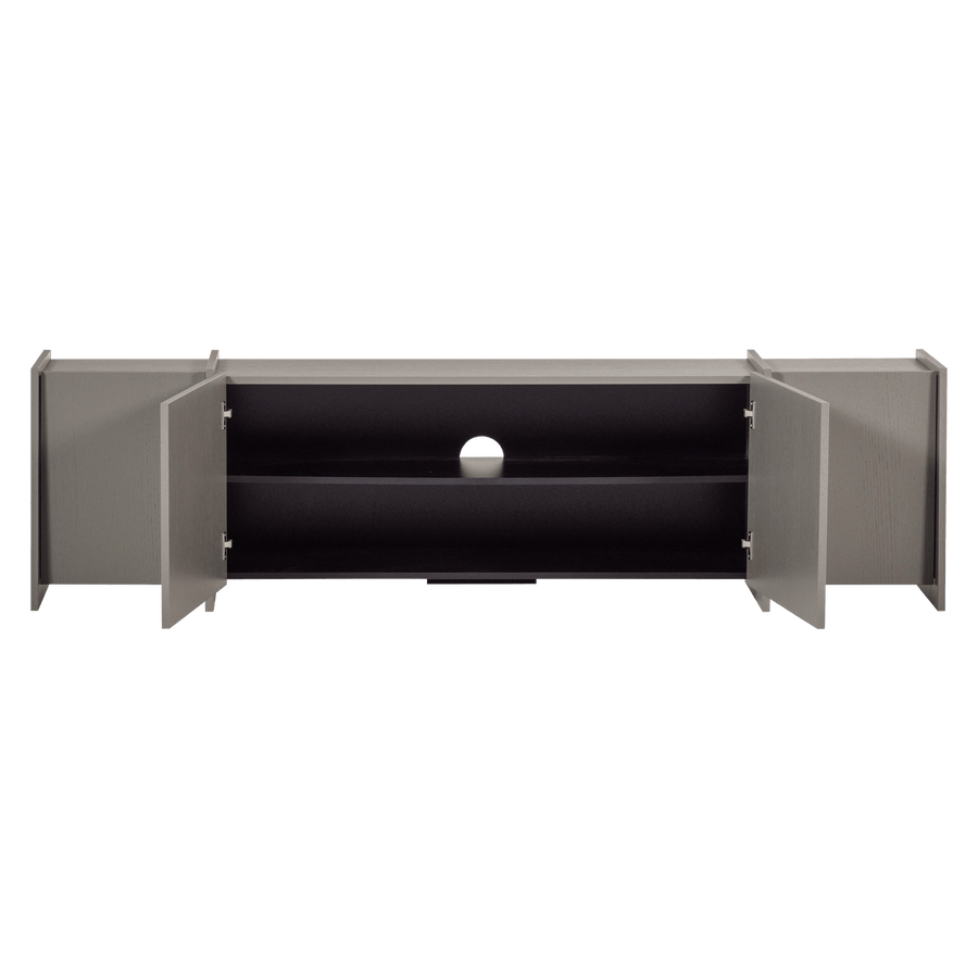 BROCK TV MEUBEL 200 CM ESSEN FINEER WARMGRIJS [fsc]