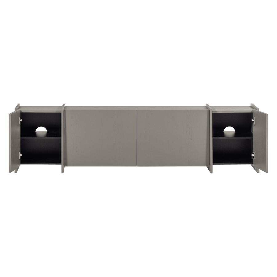 BROCK TV MEUBEL 200 CM ESSEN FINEER WARMGRIJS [fsc]
