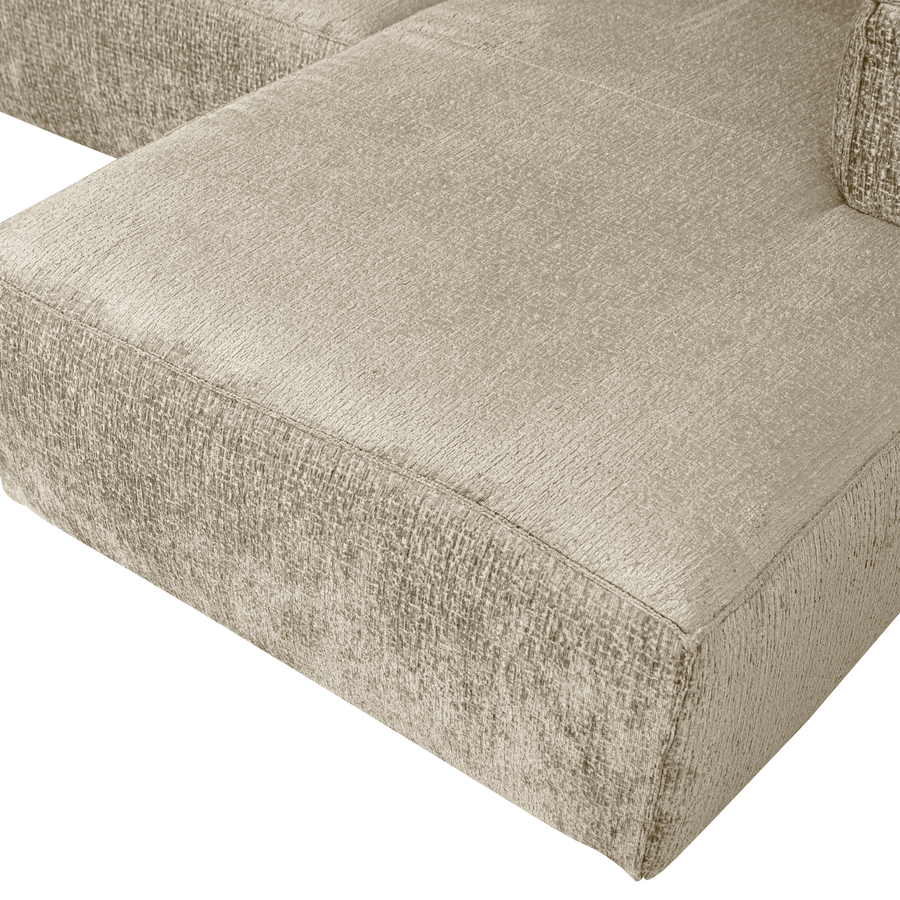 BEAN HOEKBANK RECHTS STRUCTURE VELVET BUTTERMILK