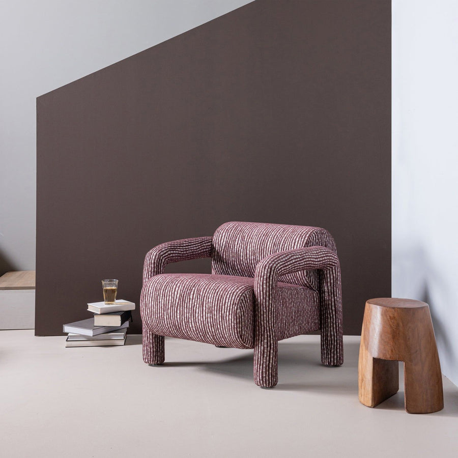 LENNY FAUTEUIL MET DESSIN BORDEAUXROOD