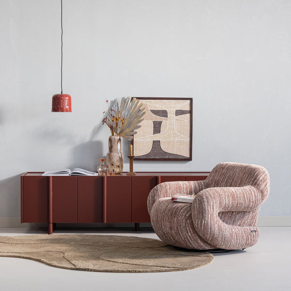 FOLKE FAUTEUIL CHENILLE OUDROZE MELANGE