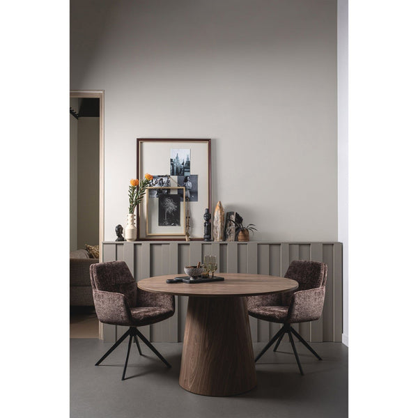 MAAN EETTAFEL ROND MDF WALNOOT O120 CM