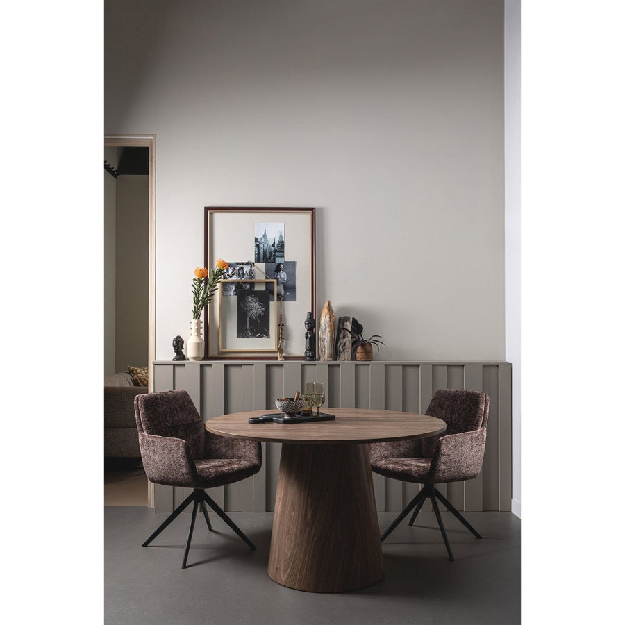 MAAN EETTAFEL ROND MDF WALNOOT O120 CM
