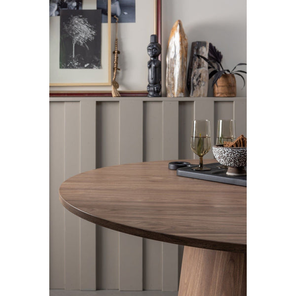 MAAN EETTAFEL ROND MDF WALNOOT O120 CM