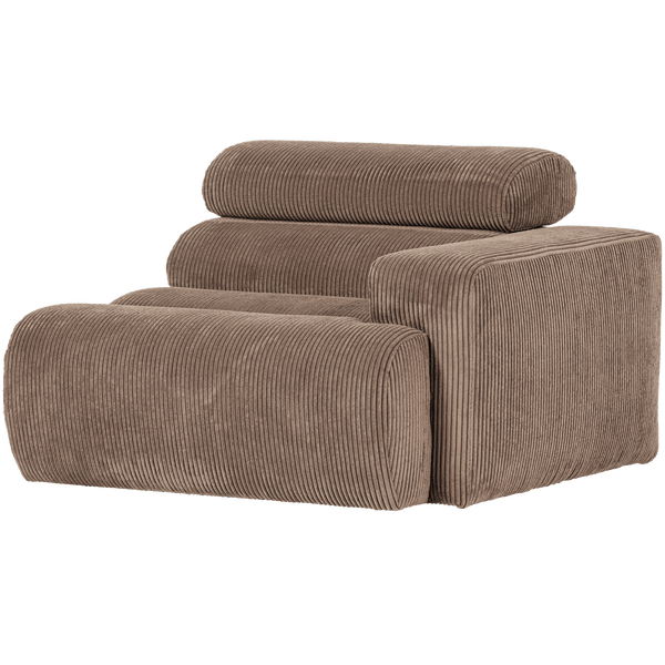 NOVI 1-ZITS ELEMENT ARM RECHTS RIBSTOF TAUPE