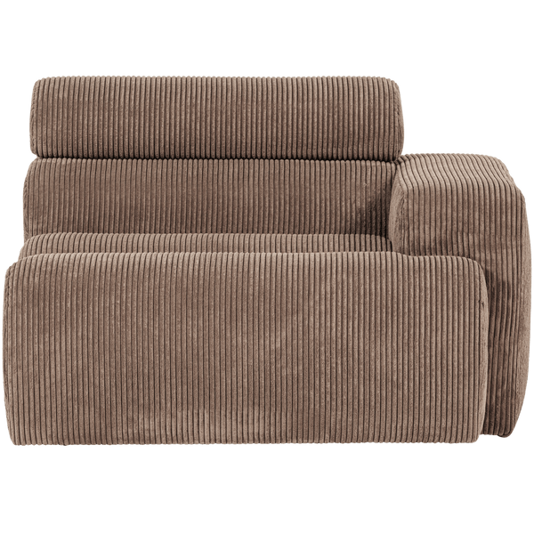 NOVI 1-ZITS ELEMENT ARM RECHTS RIBSTOF TAUPE