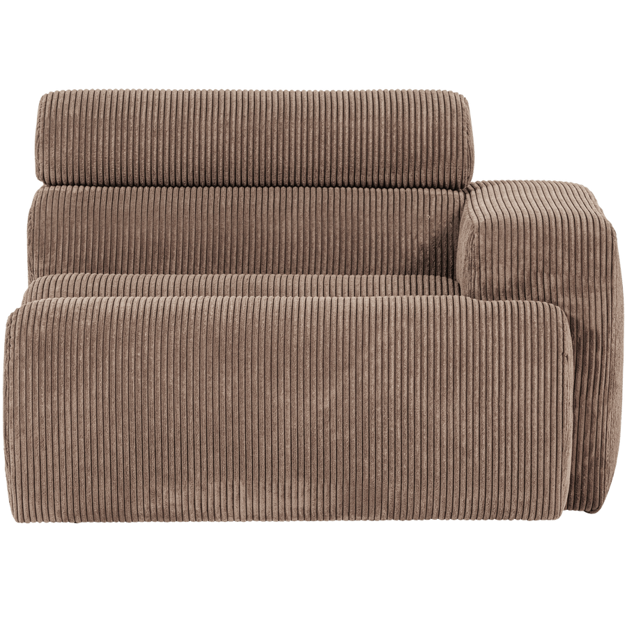 NOVI 1-ZITS ELEMENT ARM RECHTS RIBSTOF TAUPE