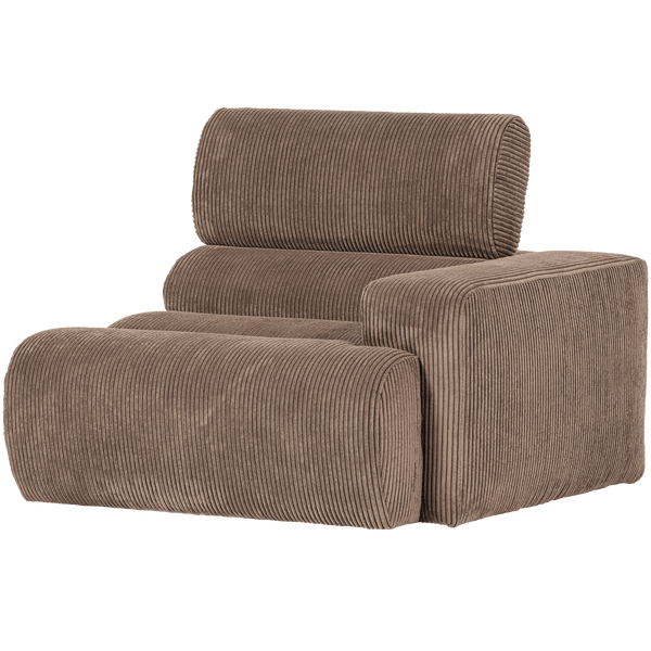 NOVI 1-ZITS ELEMENT ARM RECHTS RIBSTOF TAUPE