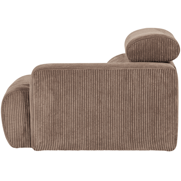 NOVI 1-ZITS ELEMENT ARM RECHTS RIBSTOF TAUPE