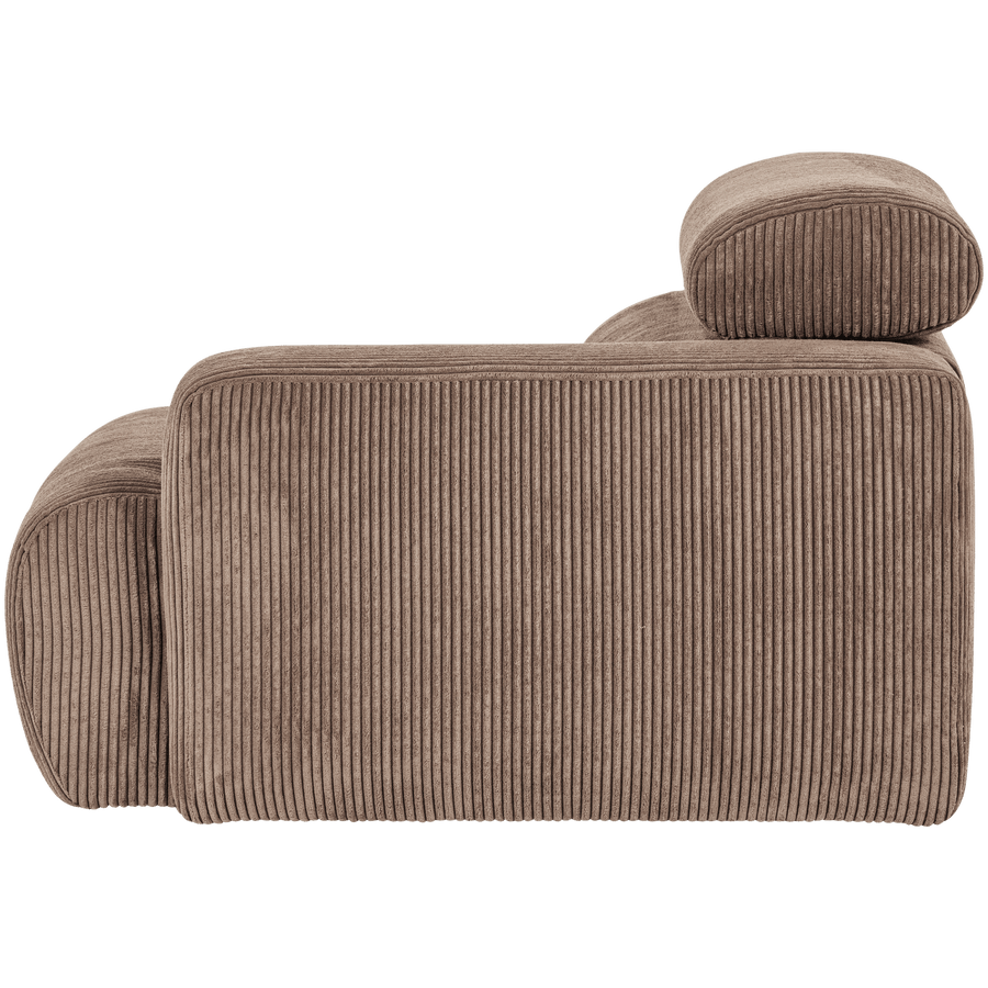 NOVI 1-ZITS ELEMENT ARM RECHTS RIBSTOF TAUPE