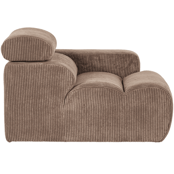 NOVI 1-ZITS ELEMENT ARM RECHTS RIBSTOF TAUPE