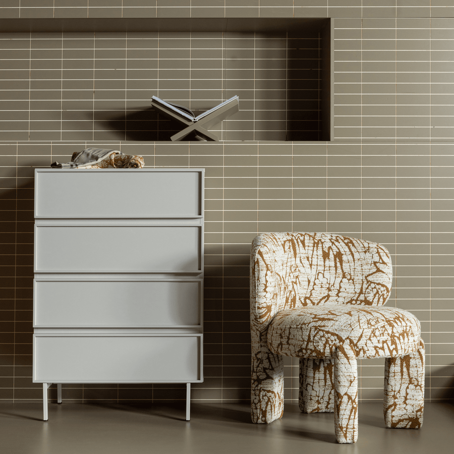 UPKE FAUTEUIL MET DESSIN NATUREL/BRUIN