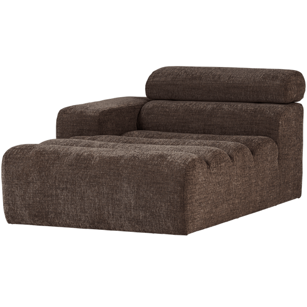 NOVI CHAISE LONGUE ELEMENT ARM LINKS DONKERBRUIN MELANGE