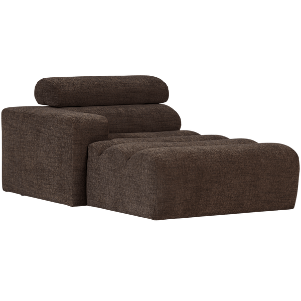 NOVI CHAISE LONGUE ELEMENT ARM LINKS DONKERBRUIN MELANGE