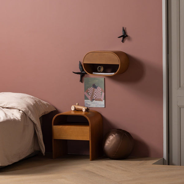 MOMO NACHTKASTJE/BIJZETTAFEL HOUT BRUIN [fsc]