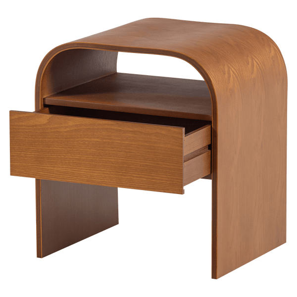 MOMO NACHTKASTJE/BIJZETTAFEL HOUT BRUIN [fsc]