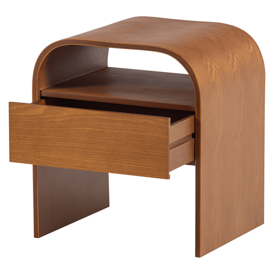 MOMO NACHTKASTJE/BIJZETTAFEL HOUT BRUIN [fsc]