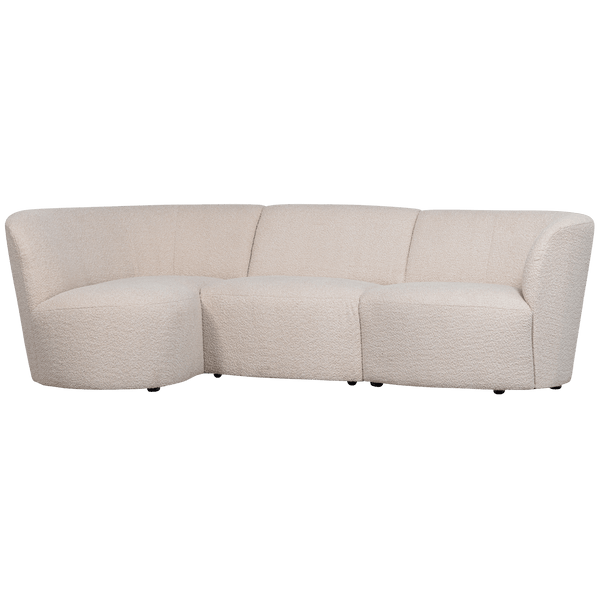COCO 3-ZITS BANK RONDING LINKS BOUCLE CREME