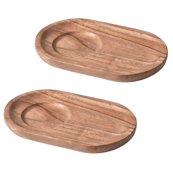 JOSJE SERVEER PLATEAU ACACIAHOUT NATUREL - SET VAN 2