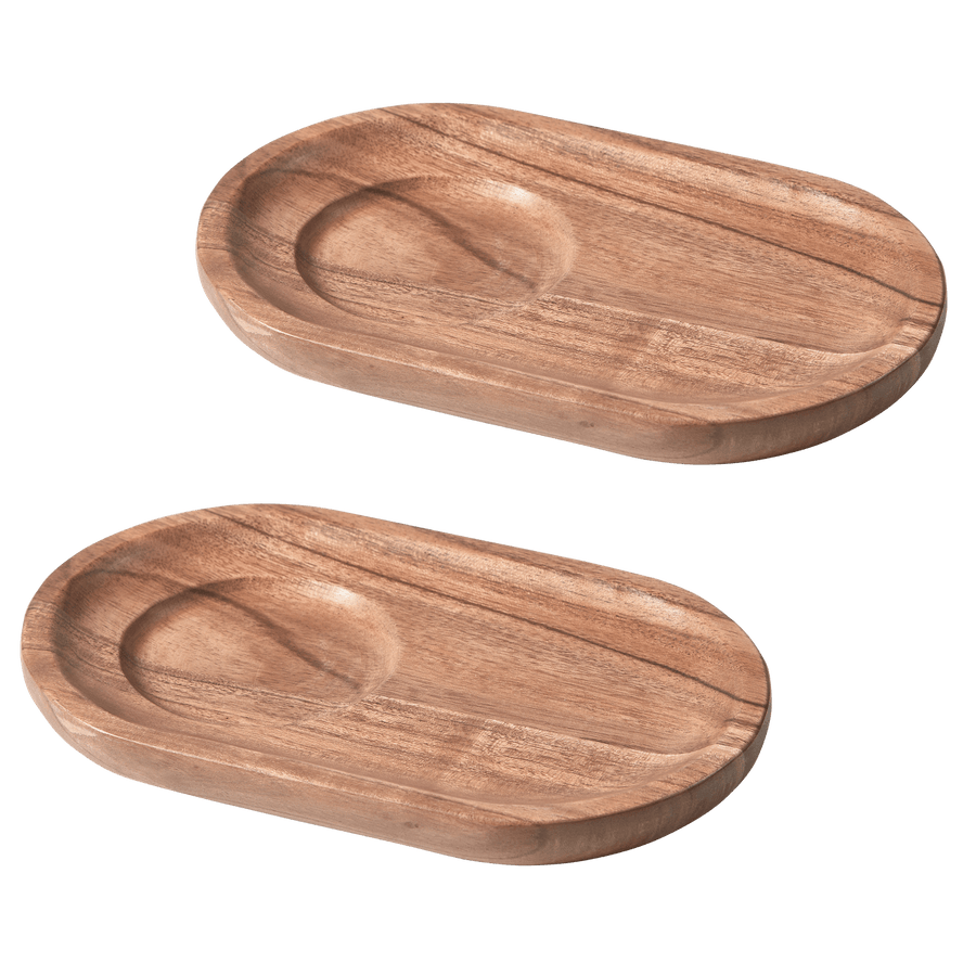 JOSJE SERVEER PLATEAU ACACIAHOUT NATUREL - SET VAN 2