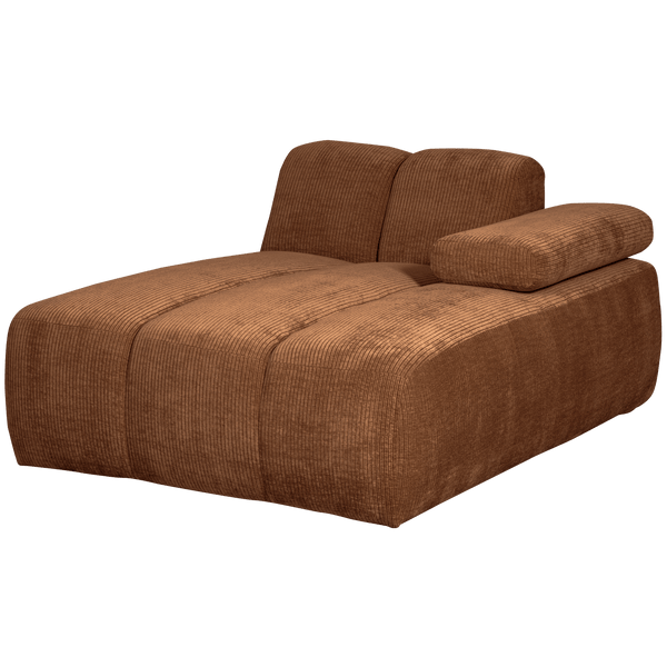MOJO CHAISE LONGUE ELEMENT RECHTS RIBSTOF ROESTBRUIN