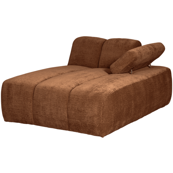 MOJO CHAISE LONGUE ELEMENT RECHTS RIBSTOF ROESTBRUIN