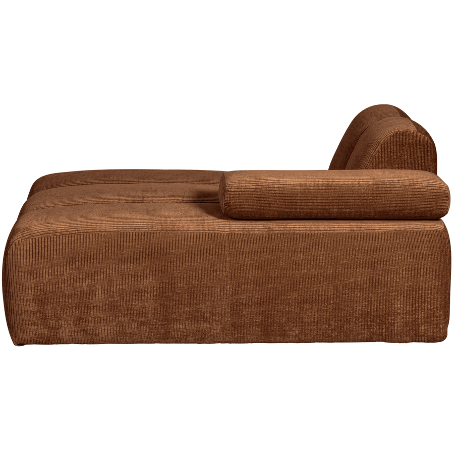 MOJO CHAISE LONGUE ELEMENT RECHTS RIBSTOF ROESTBRUIN