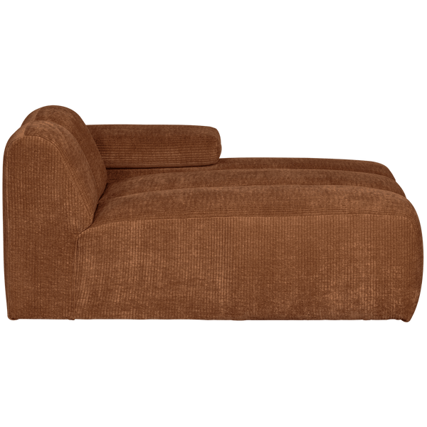MOJO CHAISE LONGUE ELEMENT RECHTS RIBSTOF ROESTBRUIN