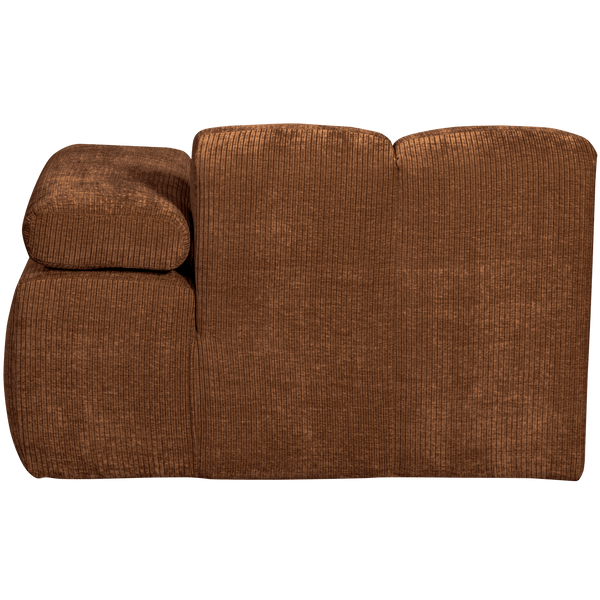 MOJO CHAISE LONGUE ELEMENT RECHTS RIBSTOF ROESTBRUIN