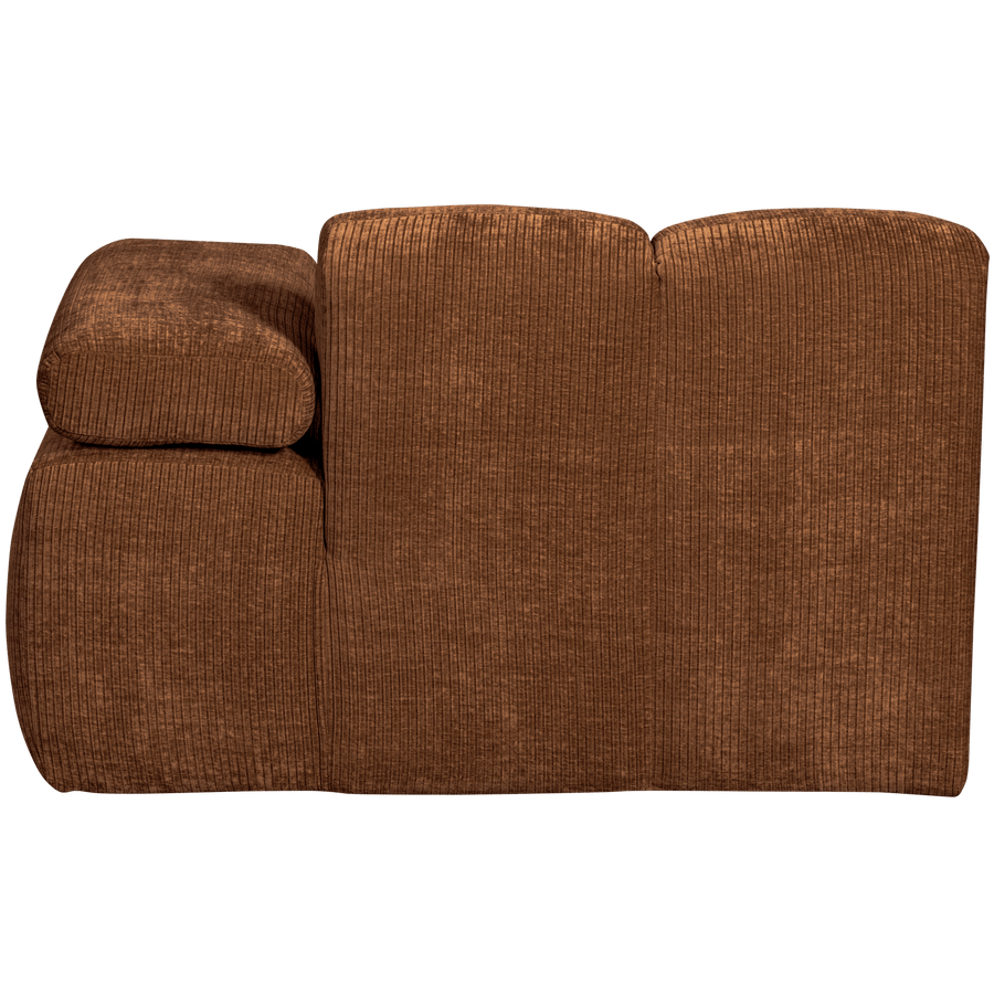 MOJO CHAISE LONGUE ELEMENT RECHTS RIBSTOF ROESTBRUIN