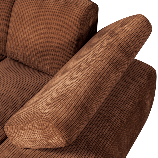 MOJO CHAISE LONGUE ELEMENT RECHTS RIBSTOF ROESTBRUIN