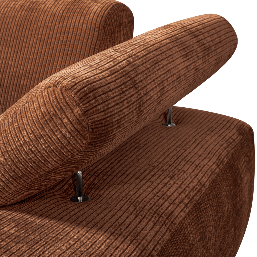 MOJO CHAISE LONGUE ELEMENT RECHTS RIBSTOF ROESTBRUIN