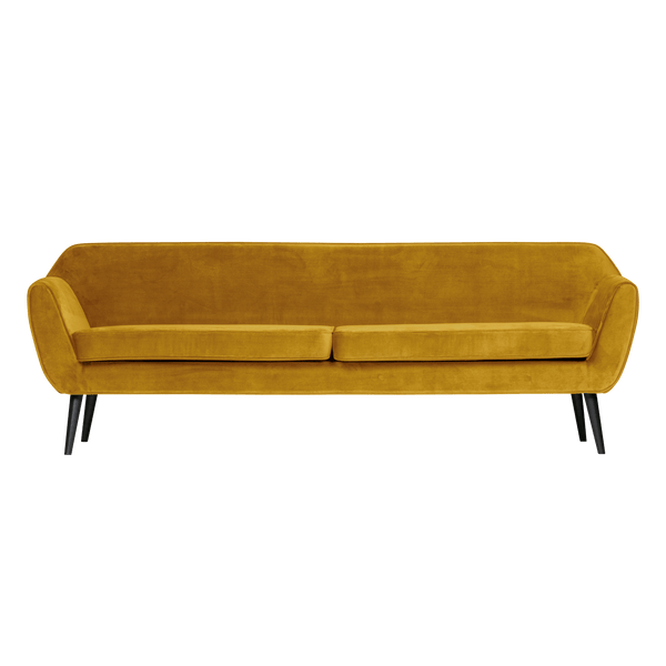 ROCCO XL BANK 230 CM VELVET OKERGEEL