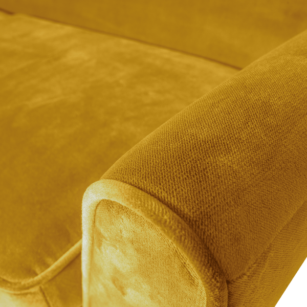 ROCCO XL BANK 230 CM VELVET OKERGEEL